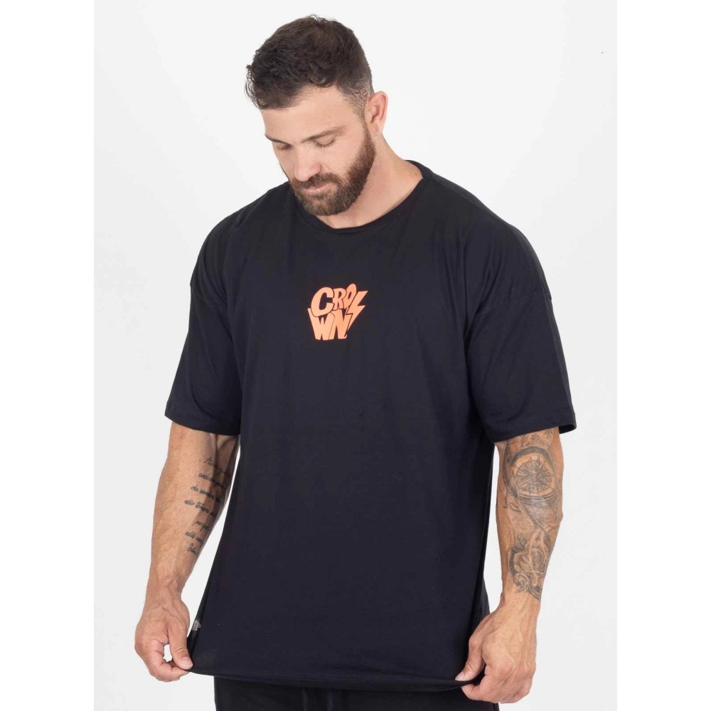 Camiseta Over Preta Shock Crown Training (M)