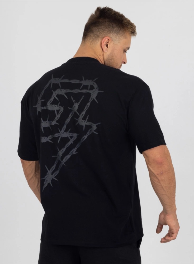 Camiseta Oversized Preta Arame Farpado (P)