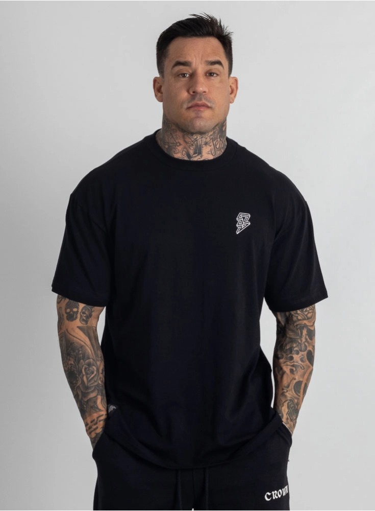 Camiseta Oversized Warlift Guerra Eterna Preta (M)