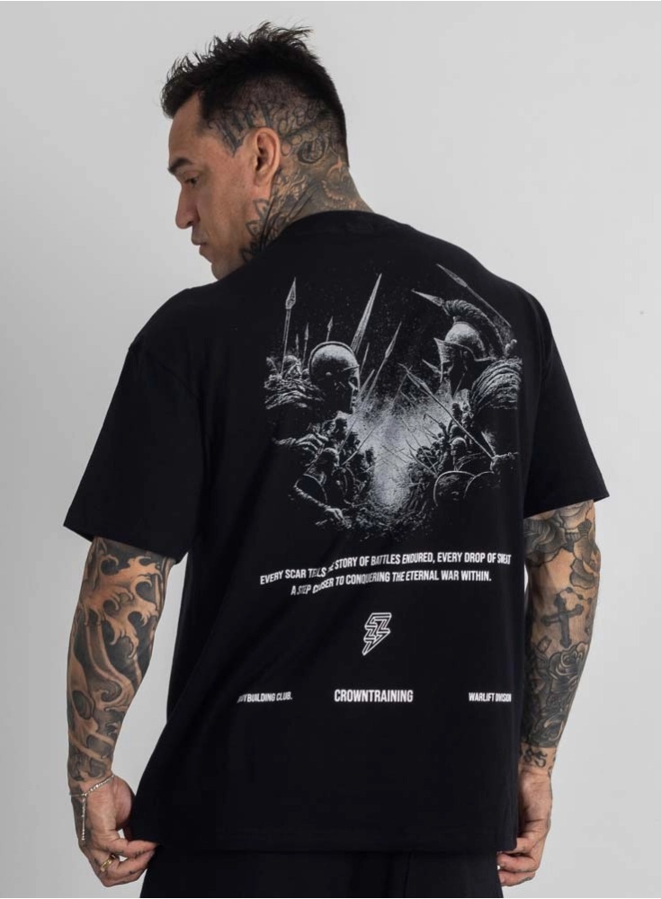 Camiseta Oversized Warlift Guerra Eterna Preta (M)