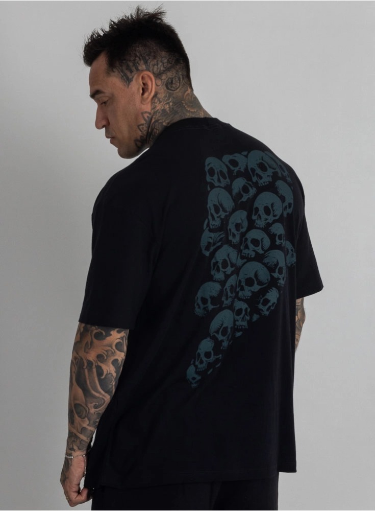 Camiseta Oversized Skull Preta (M)