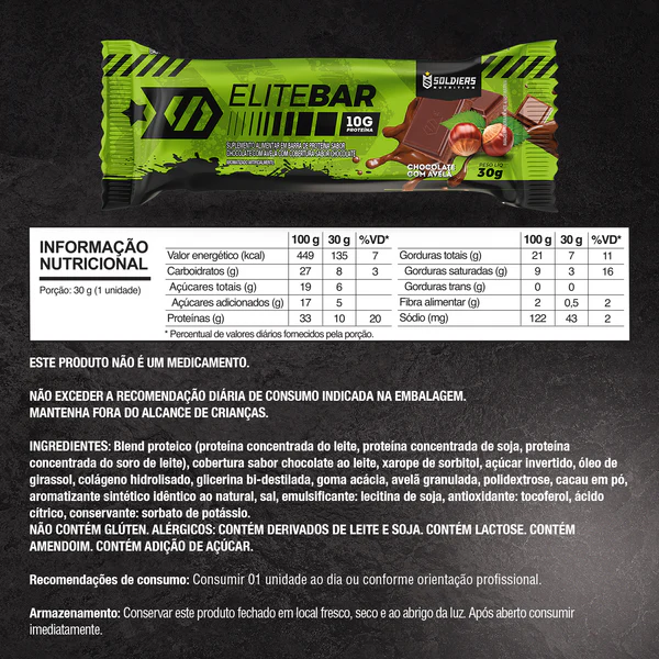 Barra De Proteína 30g | Soldiers Nutrition (10g proteína) Unidade