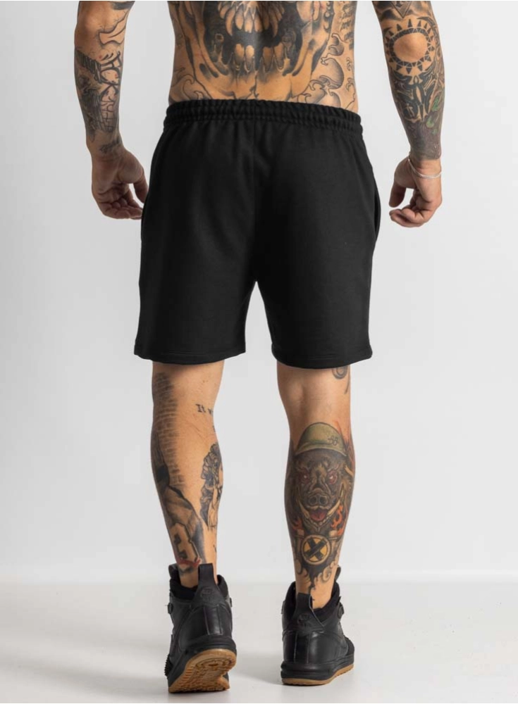 Bermuda Moletom Preta Curta Graffs Crown Training (G)