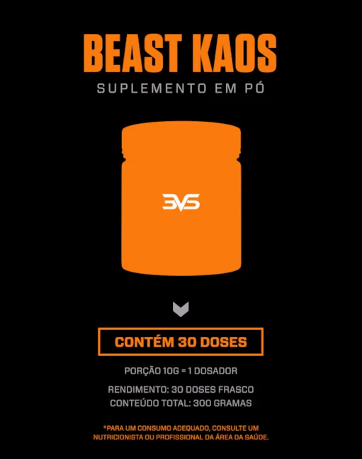 PRÉ-TREINO BEAST KAOS – 400MG – 300G